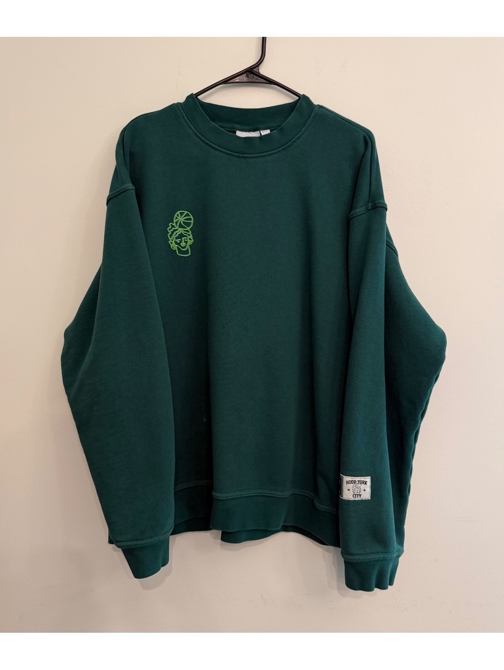 Adidas x Hoop York City Unisex Size Large Green Crewneck Sweatshirt